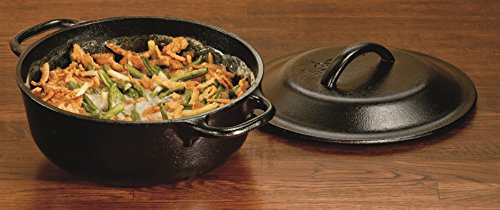 Lodge L2SP3 Cast Iron Serving Pot, Pre-Seasoned, 2-Quart,Black