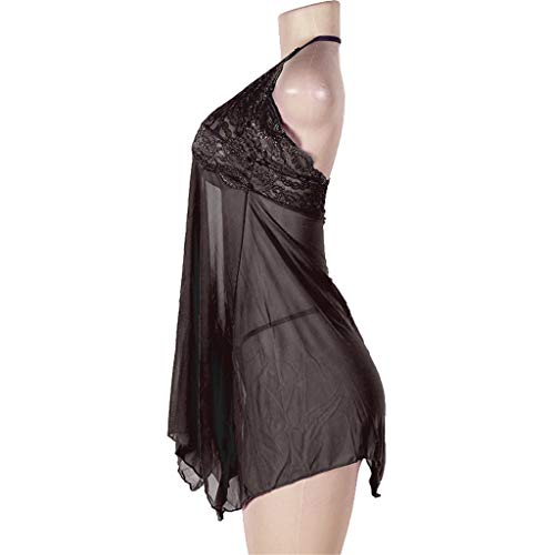 Valentine's Best Gifts for Sex!!!Hennta Sexy Fat Women Plus Size Halter Lace Lingerie Dress G-String Underwear Set