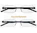 Success Eyewear Reading Glasses Set of 2 Rimless Ultra Lightweight Comfort Glasses for Reading for Men and Women Set of Black and Grey Matte 1.75