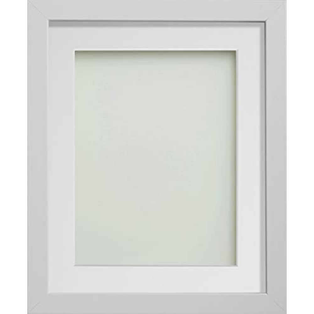 Frame Company Allington White 8x6 inch Frame With White Mount For Image 6x4 inch *Choice of sizes* Fitted with Real Glass
