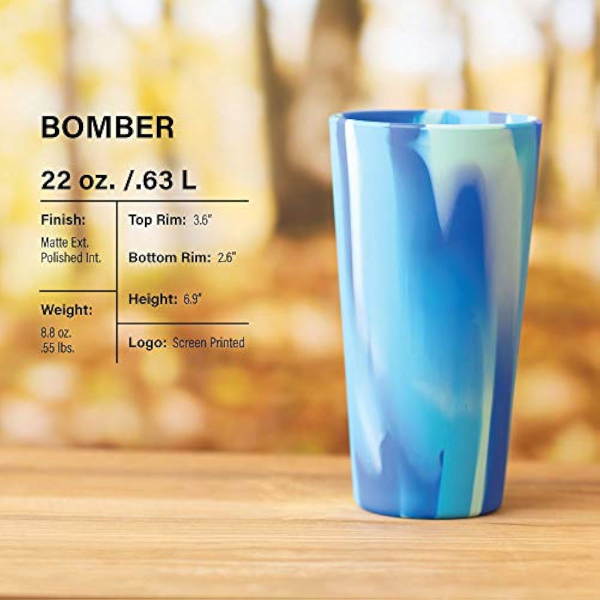 Silipint The Original Silicone Cups 22oz Bomber Glass With Lid and