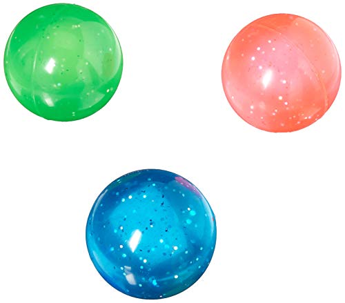 1 Dozen 60mm Assorted Colored Glitter Balls Super Bouncy Ball