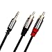 3.5mm to RCA Cable, GearIT Pro Series 35 Feet Premium Gold Plated 3.5mm to RCA Audio Stereo Cable for Headphones, Home System, Car Stereo, iPods, iPhones, MP3 Players and More - Black