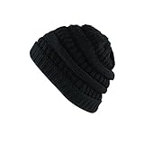 Knit Sew Outdoor Low Slouch Thermal Ski Beanie Headgear for Snowboard, Cycling, Sports, Cold Weather Protection by Super Z Outlet (Black)