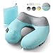 Kmall Inflatable Travel Pillow Compact Travel Pillows for Airplanes Summer Cool Inflatable Neck Pillow Support Head and Neck(Blue)