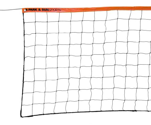 UPC 098703863633, Park &amp; Sun Sports Regulation Size Indoor/Outdoor Recreational Volleyball Net with Steel Cable Top, Orange