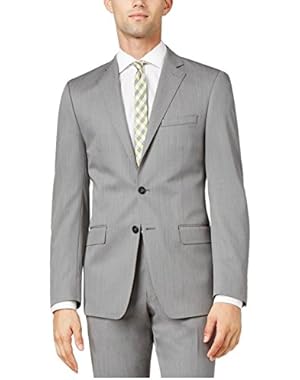 Calvin Klein Slim Light Grey Textured 100% Wool 2 Button New Men's Sport Coat