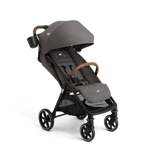 Joie Nutmeg Compact Travel Stroller – Lightweight, with One-Hand Fold, Multi-Position Recline – Newborn to Toddler-Travel-Friendly Design (Thunder)