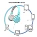 On Ear Headphones, Marvotek Kids Headphones with Microphone Wired Stereo Headphones Music Sky Blue