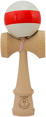 SunRise White with Red Stripe Beech Wood Kendama