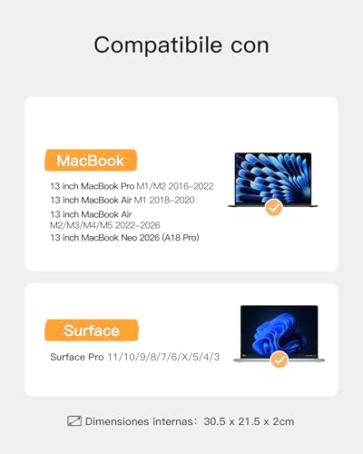 Funda Portátil 13 Pulgadas 360° Protección, Azul Denim