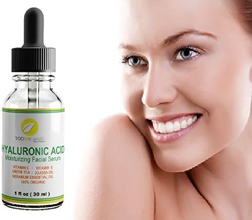 Ácido Hialurónico El Mejor Suero Anti-Envejecimiento Para La Piel Clínicamente Comprobado- Suero Anti-Arrugas Con Vitamina C + Vitamina E + Te Verde + Aceite de Jojoba 100% Orgánico 1 oz.