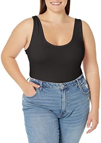 Just My Size Women's Plus Size Stretch Jersey Cami, Black, 2X at
