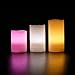 WYZworks Set of 3 LED Multi-Color Changing Real Wax Ivory Pillar Candles (4”, 5”, 6”) w/Remote Control, Realistic Flameless Flicker Mode, Battery Operated, Waterproof Accent Decor Home Lighting