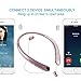 Bluetooth Headphones Retractable Wireless Earbuds Neckband Headset Sports Noise Cancelling Stereo Earphones with Mic by Viceting (15 Hrs Playtime, Call Vibrate Aler, Rose Gold)