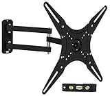 Mount-It TV Wall Mount Full Motion LCD, LED 4K TV Swivel Bracket for 23-55 inch Screen Size, Compatible with VESA 400x400, 66 lbs Capacity (MI-2065L), Black
