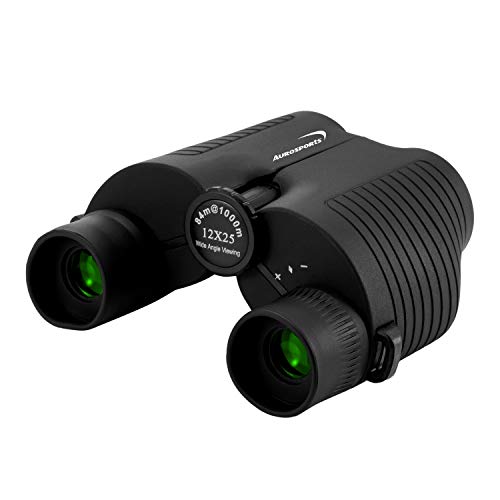 Aurosports Upgrade 12x25 Compact Binoculars Folding High Powered Lightweight Binocular with Weak Light Night Vision Best Gift for Adults Kids fit Bird Watching Huntig Sporting Events Travel Concerts