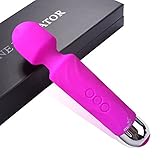 Meili Wireless Therapeutic Massager Power Wand Waterproof with Multi-Speed,Muscle Electric Massagers-Pink