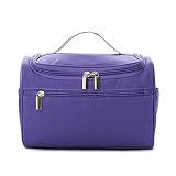 Hanging Travel Toiletry Bag for Men and Women - Decdeal Waterproof Cosmetic Bags - Perfect Travel Cosmetic Organizer (Purple)