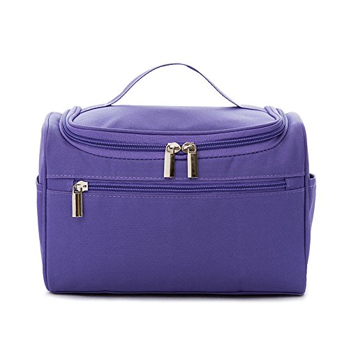 Hanging Travel Toiletry Bag for Men and Women - Decdeal Waterproof Cosmetic Bags - Perfect Travel Cosmetic Organizer (Purple)