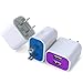 Frerush [4-Pack] 2A 5V Dual USB Wall Charger, 2 Port Colorful Wall Travel Home Charging Charger Plug Power Adapter for iPhone Se 6, iPad, Samsung Galaxy, Htc, Nexus, Sony, LG, Blackberry, Bluetooth