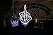 HUI YUAN Middle Finger 3D Lamp Room Bedroom Decorative Night light Multi 7 Color Change USB Cable Smart Touch Button LED Desk Table Kiddie Kids Gift Home Decoration Color Changeable