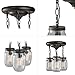 LNC Flush Mount Ceiling Light Fixture,Farmhouse Mason Jar Glass Pendant for Kitchen Island Bedroom Living-Room A02981, Brown