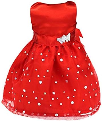 YuGG Fashion Sleeveless Party Prom Gown Dress Clothing for 18 Inch AG American Girl Our Generation Dolls Red