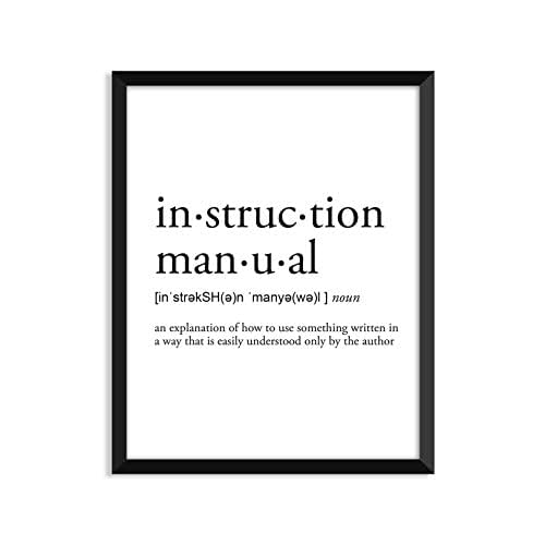 Instruction Manual definition Unframed art print poster