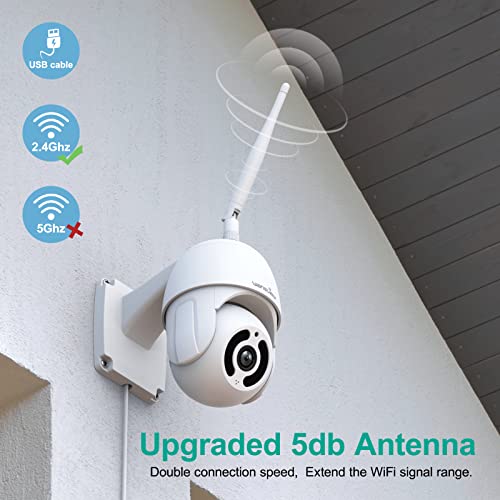 wansview Security Camera Outdoor, 1080P PanTilt 360° Surveillance