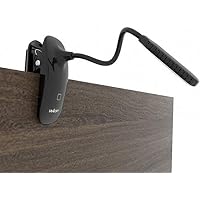 UBIKORT Book Light, LED Clip on Reading Light, Flexible Book Reading Lamp, USB Rechargeable Bedside Desk Lamp with 3 Levels Brightness, Touch Switch, Eye Protection for Reading in Bed (Black)
