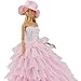 FairyStar Pink Cute Handmade Princess Evening Party Accessories Barbie Clothes Set with Hat