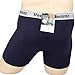 AZAZA Men's Hip-up Cotton Padded Enhancing Butt Boxer Brief (M (28~30 inch), Navy)