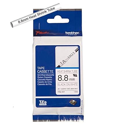 Brother Hse 221 8 8mm Heat Shrink Tube Tape Cassette Black On White