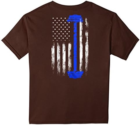 Kids Barbell America Flag T-Shirt 12 Brown
