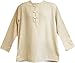 Mens Tunic Muslin Cotton Cream Colored 3-button Loop Closure, Mandarin Collar (XXL)