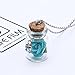 Clearance Deals Glow in The Dark Flower Glass Tiny Wishing Bottle Vial Necklace Pendant Chain Necklace Romantic Gift by (White) (One Size, Blue)