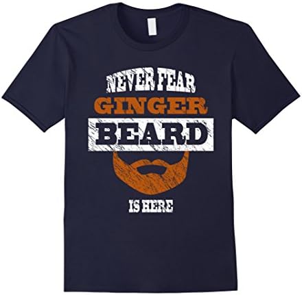 Mens Never Fear Ginger Beard Is Here Funny T Shirt 2XL Navy