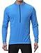 Spotti Men's Cycling Bike Jersey Long Sleeve with 3 Rear Pockets - Moisture Wicking, Breathable, Quick Dry Biking Shirt Blue