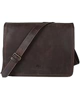 15 Inch Leather Vintage Rustic Crossbody Messenger Courier Satchel Bag Gift Men Women ~ Business Work Briefcase Carry Laptop Computer Book Handmade Rugged &amp; Distressed ~ Everyday Office College School