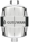 Guruwana Shower Filter - Universal chrome set with replacement cartridge - 10 stage plus Vitamin C layer - chlorine remover and cleaning water system - improves hair and skin health