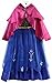 Uget Girls Frozen Snow Romance Long-sleeved Snowflake Snow Princess Dress Blue-8 Years