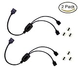 Kabenjee 2X SMD5050 2835 SMD3528 RGB LED Strip Light 4 Pin 1 to 2 Splitter Cable,Flex RGB LED Tape Splitter Connector Wire-30cm/12inch,Black Splitter for Milight RGB LED Light Strips(2pcs/Pack)