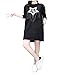 VIGVOG Women Casual Star Black Pullover Jersey Chunky Long Ribbed Tops Black X-Large