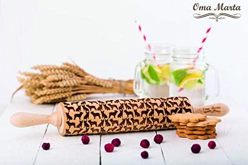 French bulldog engraved rolling pin, French bulldog embossed dough roller, Gift french bulldog lovers, Gift pet lovers, Mom day gift, Cookie