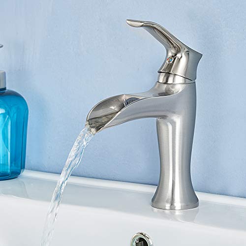 Ufaucet Commercial Modern Brushed Nickel Single Handle Waterfall