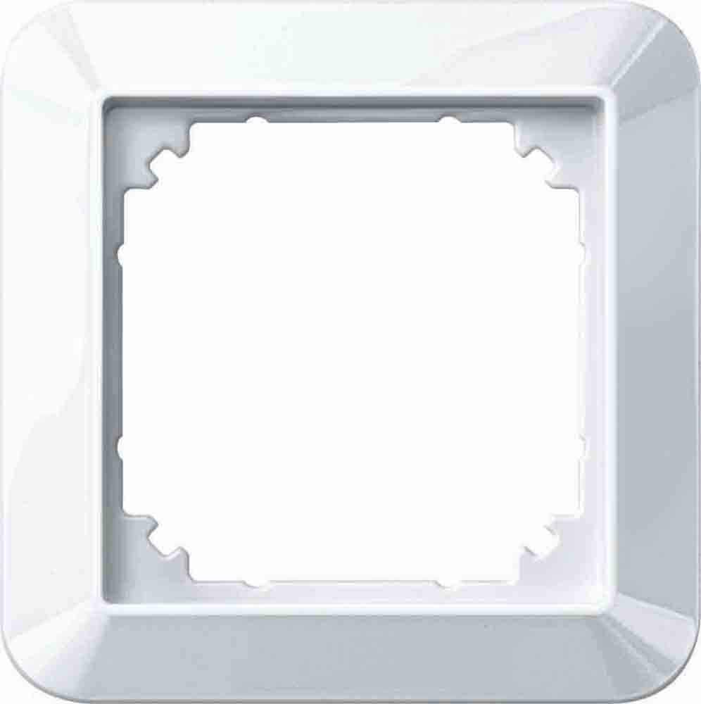 Merten 1M Frame Finger Plate Surround for Single Socket/Switch - Glossy Polar White - 389119