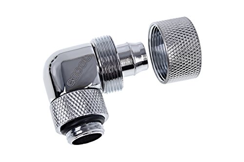 Alphacool Eiszapfen 3/8" ID x 5/8" OD G1/4 90 Rotatable Compression Fitting - Chrome (17237)