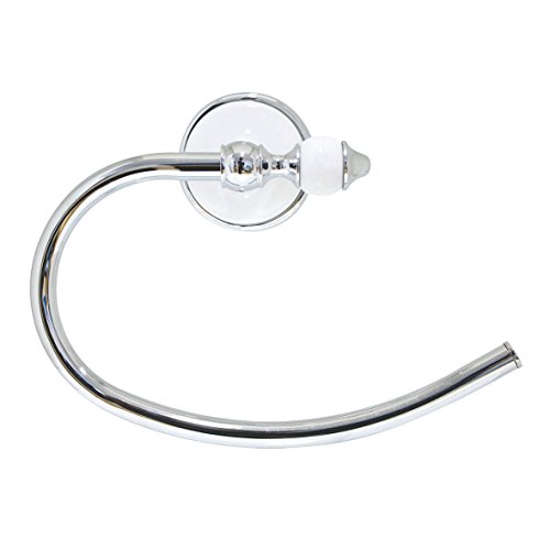 MODONA Towel Ring - White Porcelain & Polished Chrome - Arora Series - 5 Year Warrantee