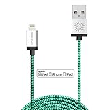Lightning Cable, [Apple MFi Certified] KINGCOO 3ft/1M Nylon Braided 8 pin Lightning to USB Sync Cable Charging Cord for iPhone 6S / 6S Plus/ 6 / 6 Plus, iPad Pro Air 2 and More (3FT-Green)